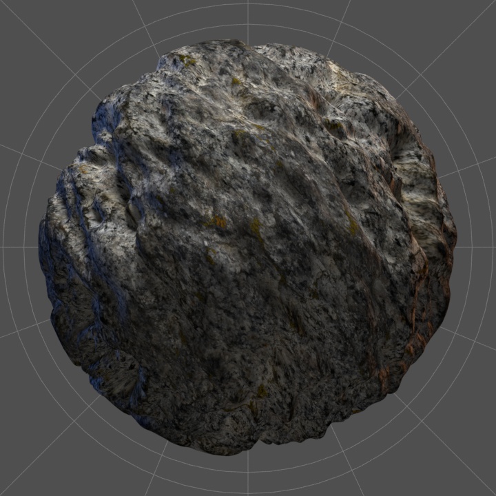 Rendered rock texture with heavy 4K displacement map.